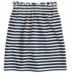 Ripstop Cotton Striped Skirt with Pockets